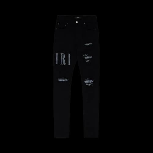 Amiri Crystal Core Logo Jeans 'Black'