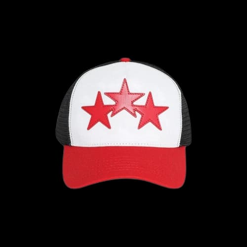 Amiri 3 Star Trucker Hat 'Red'