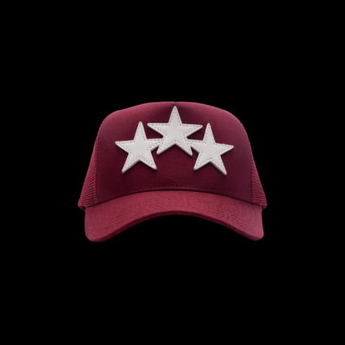 Amiri 3 Star Trucker Hat 'Burgundy'