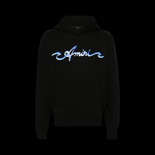 Amiri Logo Print Cotton Hoodie 'Black'
