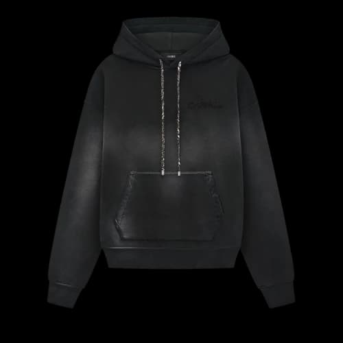 Amiri Bleach Bandana Hoodie 'Black'