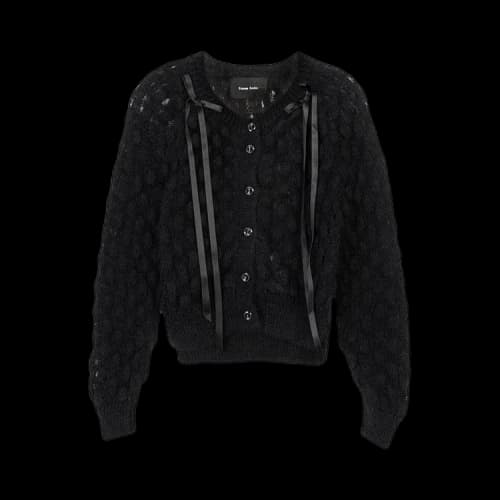 Simone Rocha Long-Sleeve Bubble Knit Cardigan 'Black'