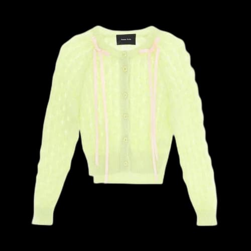 Simone Rocha Long-Sleeve Bubble Knit Cardigan 'Green'