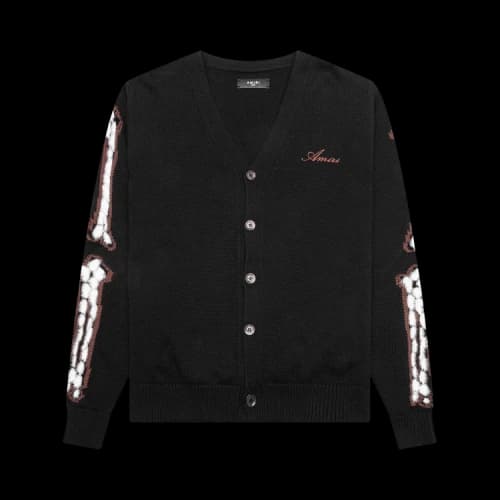 Amiri Leopard Bones Cardigan 'Black'