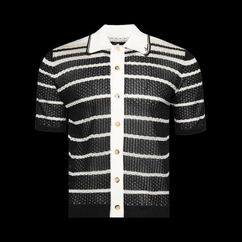 Amiri Striped Button Down Shirt 'Black'