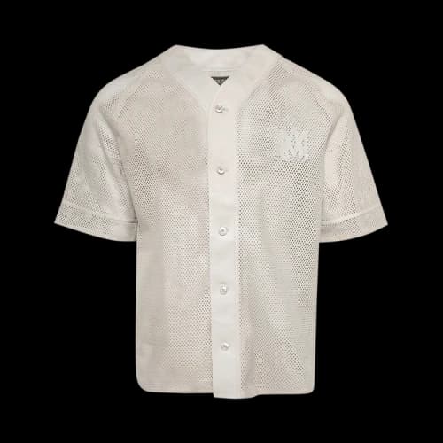 Amiri MA Perforated Baseball Shirt 'Birch'