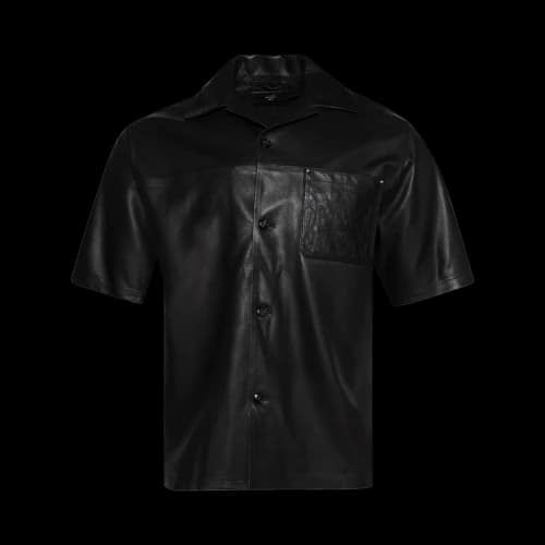 Amiri MA Leather Camp Shirt 'Black'