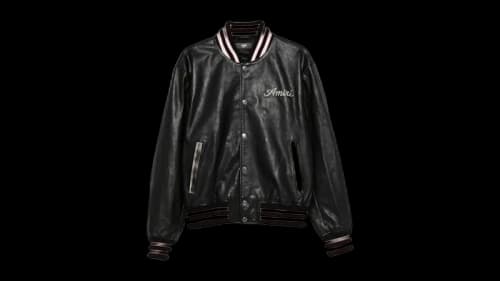 AMIRI Club Leather Varsity Jacket Black