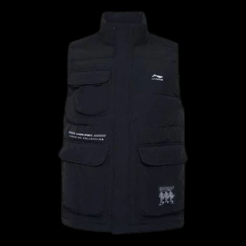 Li-Ning Logo Windproof Down Vest 'Black'