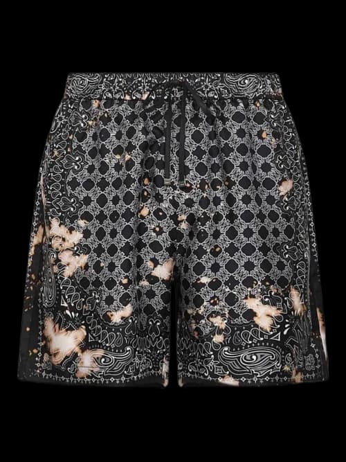 AMIRI Bleach Bandana Shorts Black Multi