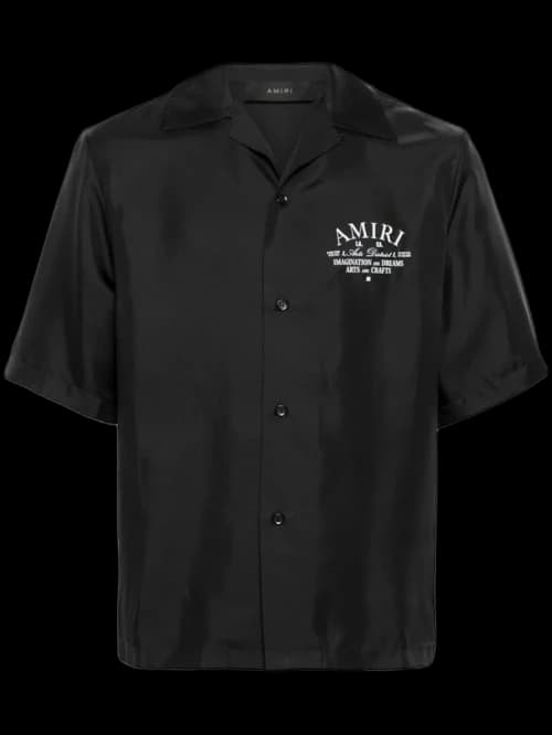 AMIRI Arts District Bowling Shirt Black