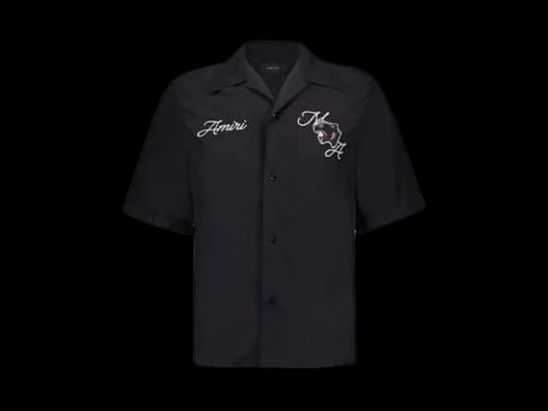 AMIRI Panther Bowling Shirt Black