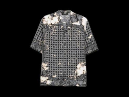AMIRI Bleach Bandana Bowling Shirt Black