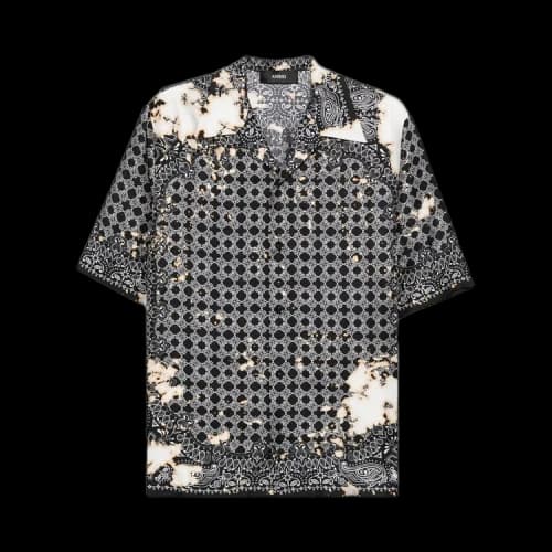 Amiri Bleach Bandana Bowling Shirt 'Black'