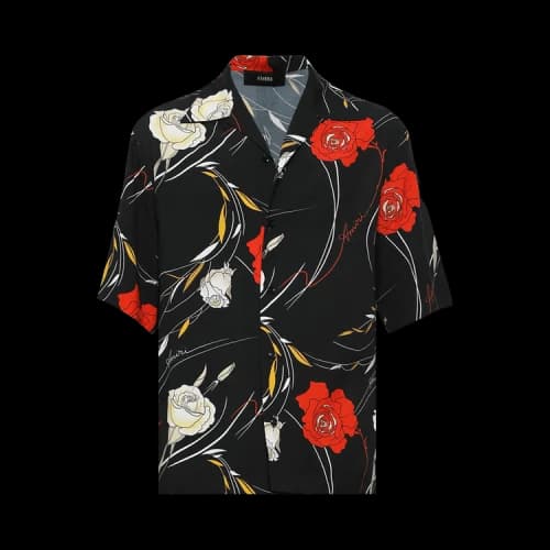 Amiri Floral Camp Shirt 'Black'
