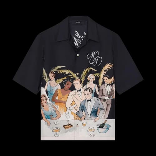 Amiri Bar Scene Bowling Shirt 'Black'