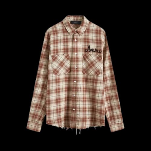 Amiri Shotgun Flannel Shirt 'Chocolate'