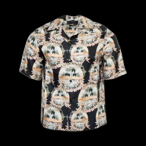 Amiri All Over Palm Bowling Shirt 'Black'