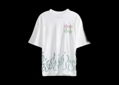 AMIRI Ma Quad Flames Lj Skate T-shirt Ivoroy