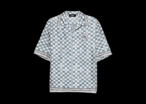 AMIRI Ma Checkered Bowling Shirt Steel