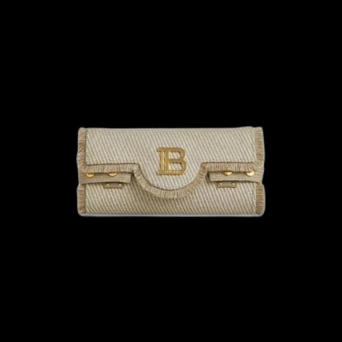 Balmain B Buzz Raffia Effect Shoulder Bag 'Natural'