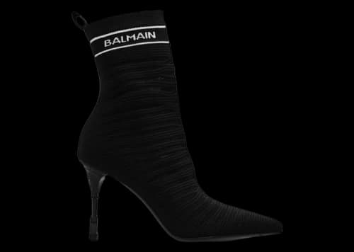 Balmain High Heel Intarsia Knit Boots Black (Women's)