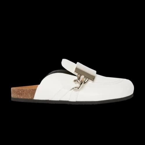 JW Anderson Calf Tresor Gourmet Chain Loafer Mules 'White Bracel Silver'