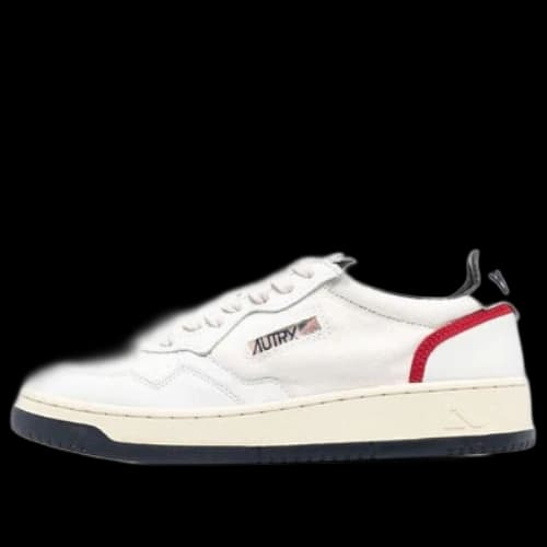 AUTRY Medalist Low Leather and Suede 'White Black and Red' (Women's)