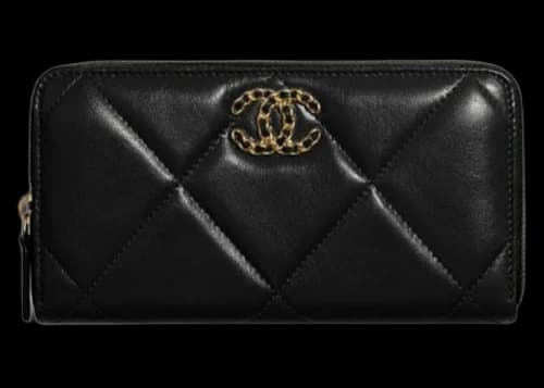 Chanel 19 Long Zipped Wallet Black