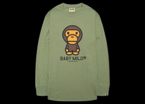 BAPE Baby Milo L/S Tee Olivedrab