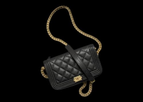 Chanel Boy Chanel Flap Phone Holder with Chain Black (AP3013-B09142-94305)