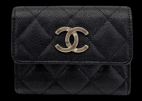 Chanel Large CC Logo Tri-Fold Card Holder Black (AP3141)