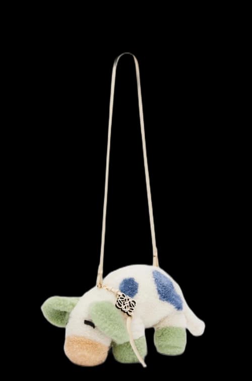LOEWE x Howls Cow Bag In Shearling White