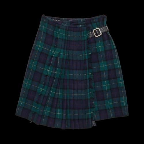 Prada Scottish Plaid Kilt Skirt 'Navy/Green'