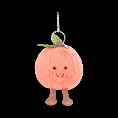 JELLYCAT Interesting Food Double Leaf Peach Keychain Plush Charms 15cm Height