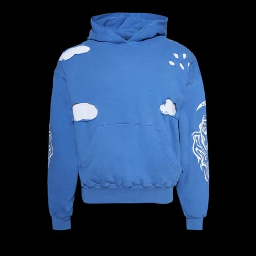 Warren Lotas Serenity Reaper Distressed Thermal Lined Hoodie 'Blue'