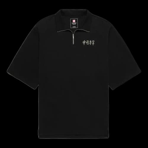 Li-Ning Logo Half Zip Polo Shirt 'Black'