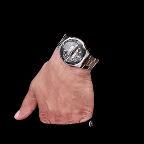 CASIO Sports Mens SilverBlack Analog/Digital Combo