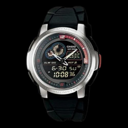 CASIO Classic Multifunction Watch AQF-102W-1B Mens Black Analog/Digital Combo