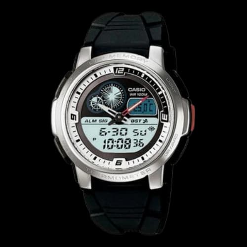 CASIO Classic Multifunction Watch AQF-102W-7B Mens Black Analog/Digital Combo