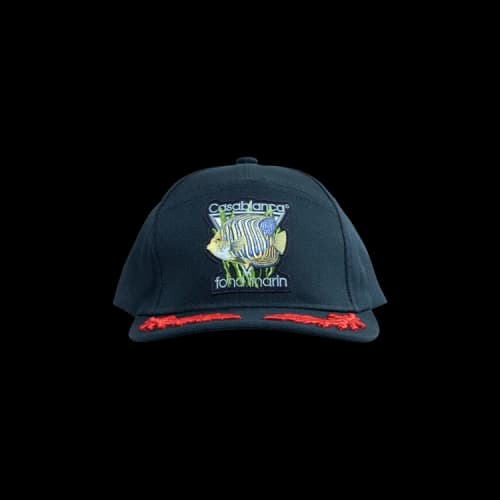 Casablanca Fond Marin Laurel Embroidered Cap 'Blue'