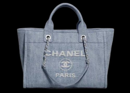 Chanel Small Denim 23S Shopping Bag Light Blue (AS3257)