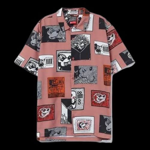 Li-Ning x Disney Mickey Mouse x Keith Haring Short Sleeve Shirt 'Pink Multi'