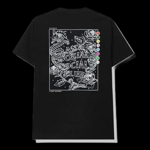 ANTI SOCIAL SOCIAL CLUB Dragon logo Short Sleeve Unisex Black