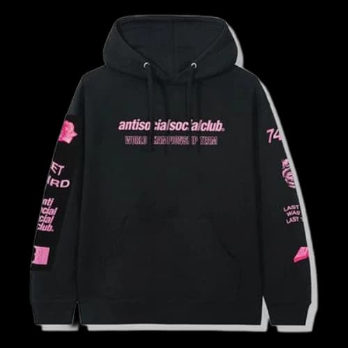 ANTI SOCIAL SOCIAL CLUB Alphabet sleeve Printing Unisex Black