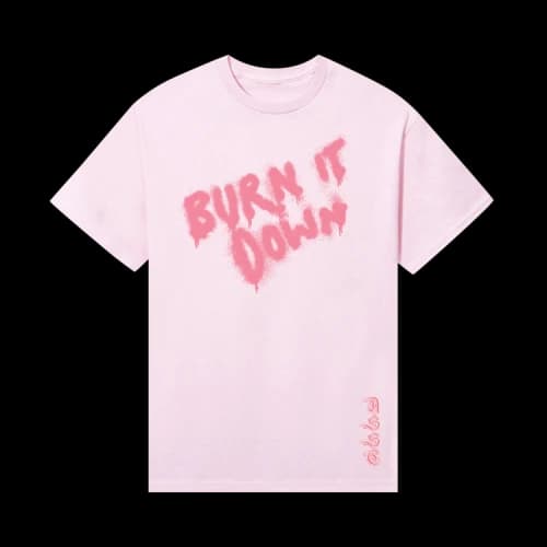 Anti Social Social Club x 2 Tone Burn It Down Tee 'Light Pink'
