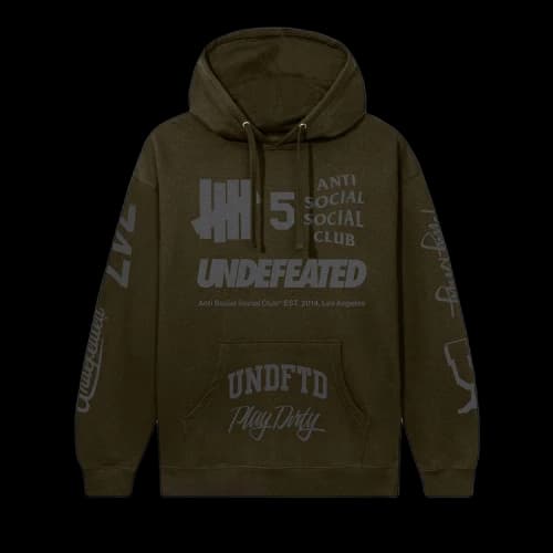 Anti Social Social Club x Undefeated Schizophrenia Hoodie 'Army'