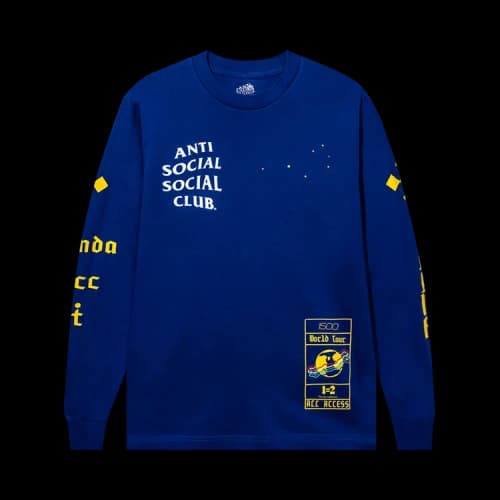 Anti Social Social Club x 1500 Or Nothin' All Access Long-Sleeve Tee 'Royal'