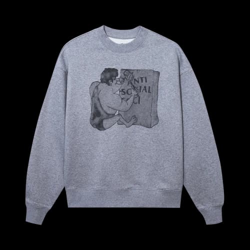 Anti Social Social Club Dawn Of Time Crew 'Heather Grey'
