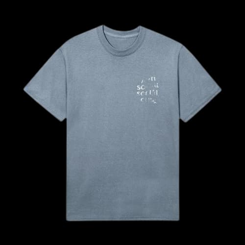 Anti Social Social Club Thrashed Logo Flip Tee 'Stonewashed Blue'